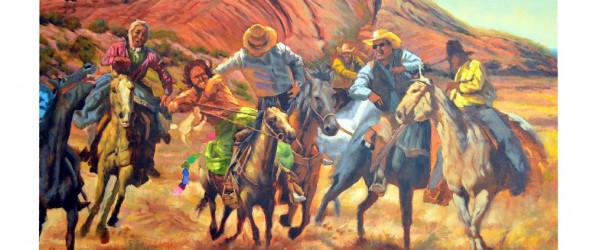 Navajo Chicken Pull – Painting by James King